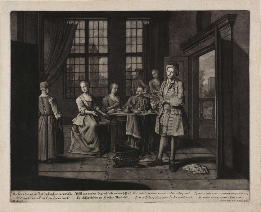 Spitzel, G.: Gesellschaft beim Tee, 1717-1760. © Herzog Anton Ulrich-Museum Braunschweig, Kunstmuseum des Landes Niedersachsen, Foto: Museum Spitzel, G.: Gesellschaft beim Tee, 1717-1760. © Herzog Anton Ulrich-Museum Braunschweig, Kunstmuseum des Landes Niedersachsen, Foto: Museum